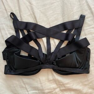 Agent Provocateur Whitney Black Strappy Bondage Style Bra Sz 3 Knickers Forever